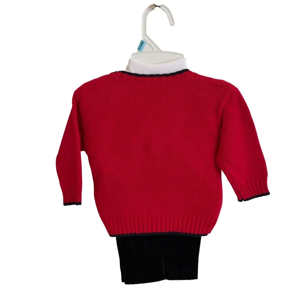 NWT Good Lad Vintage Red Snowman Sweater Corduroy Pants Set 3PC 3-6M Holiday New